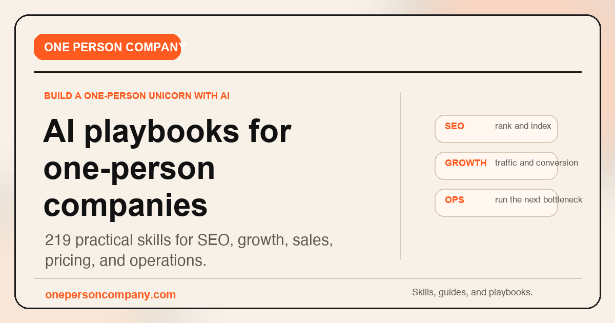 One Person Company AI playbook system preview
